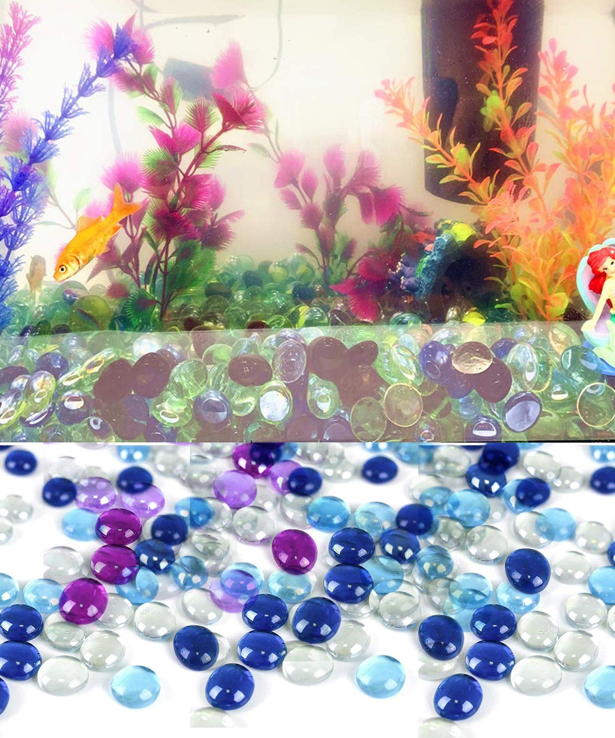 Decorative glass pebbles for vase fillers and fish tanks