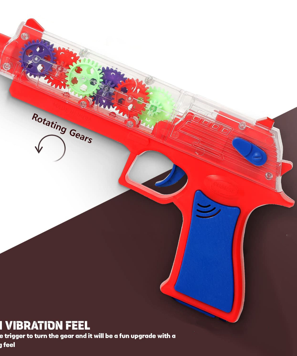 Plastic Gear Simulation Laser Toy Gun – 3D Lights, Music & Rotating Gear (1 Pc, 3+ Years)