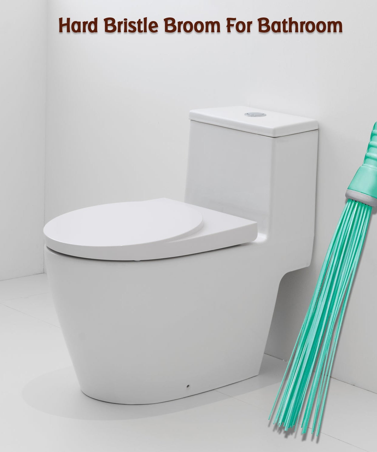 Plastic broom with bristles for wet and dry cleaning