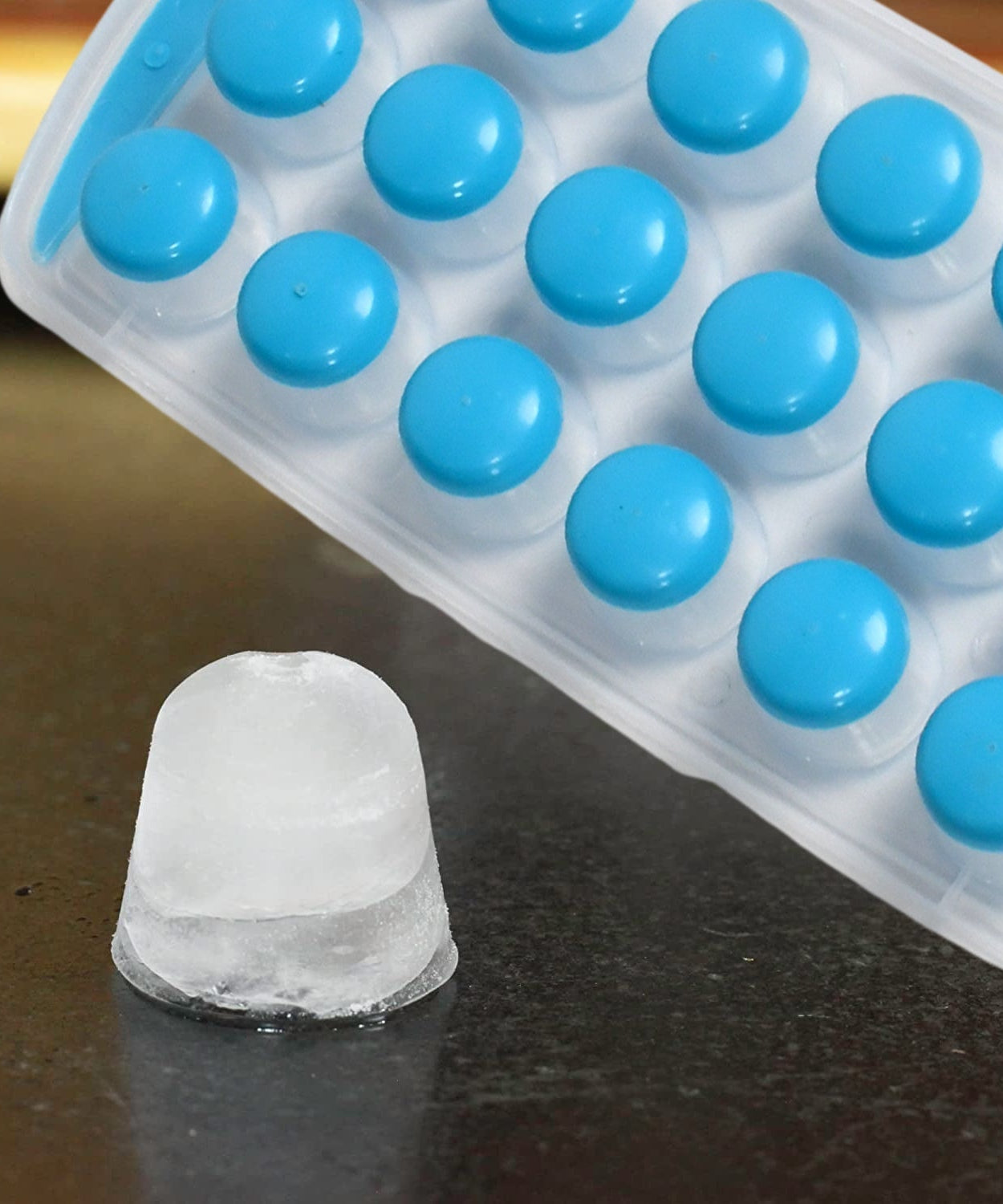 Smart Push  Out Round  Shape Mini Ice Cube Trays with Flexible Silicone Bottom | Round Shape Silicone Chocolate Mold Maker Ice Cube Tray Freeze Mold