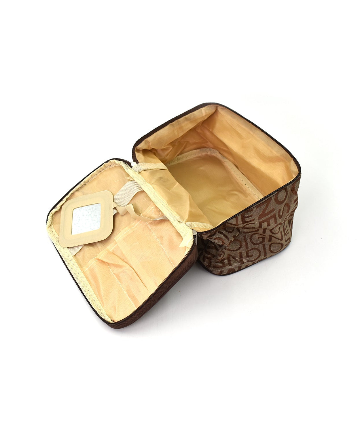 Makeup bag for organizing cosmetics while traveling.