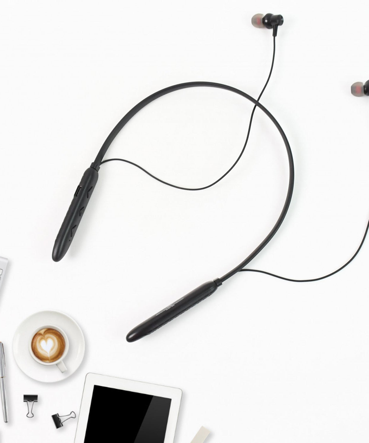 Bluetooth Wireless Neckband Earphones, 40H Playtime, IPX Water-Resistant, High Bass