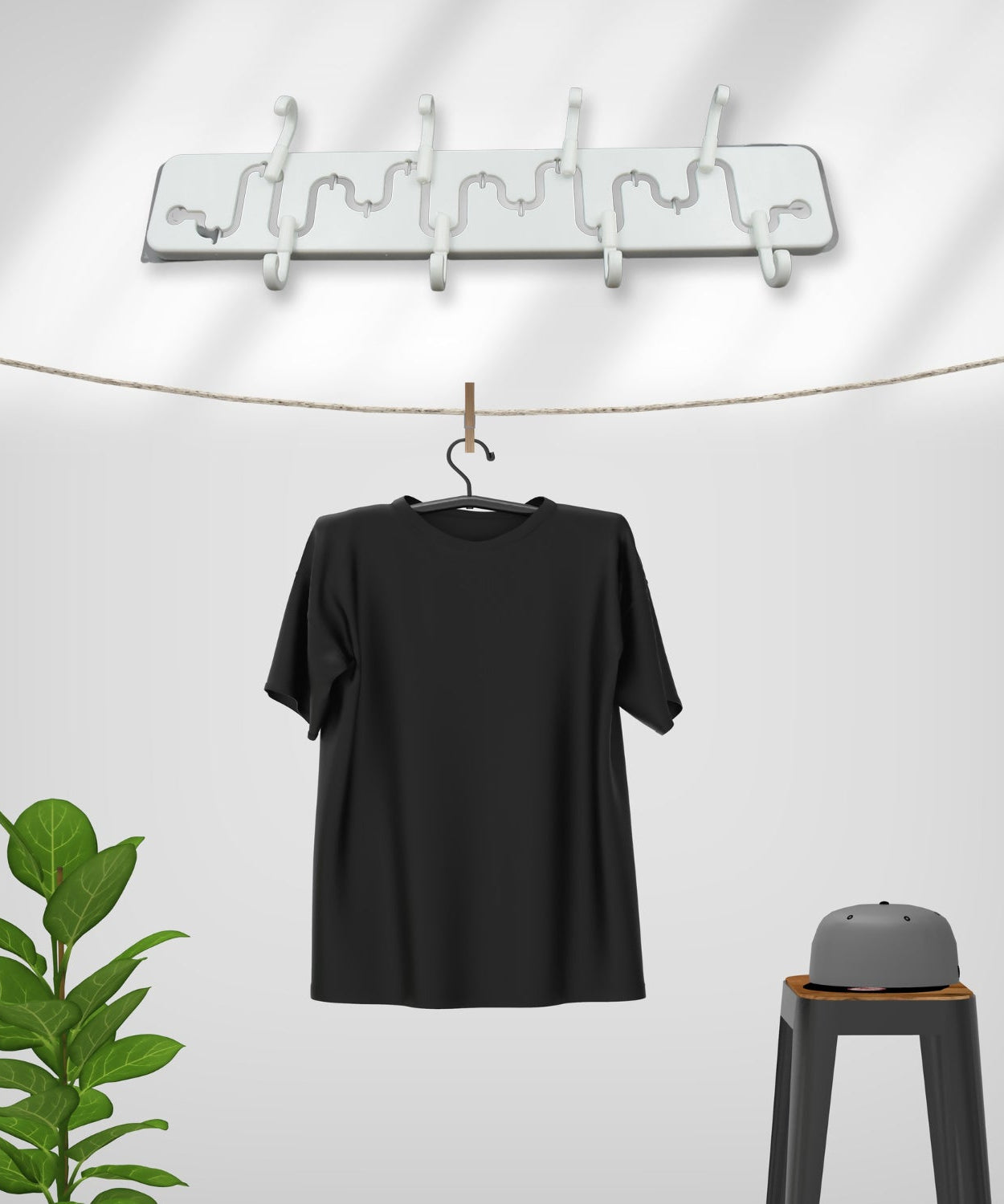 Adjustable hook for bathroom and home use, slides for easy access