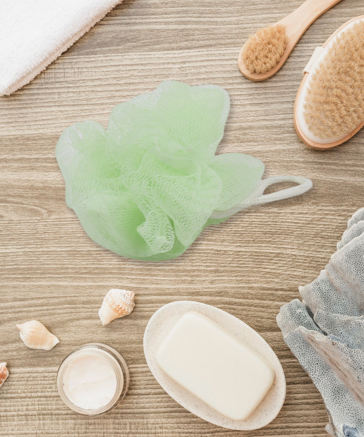 Bath Shower Scrubber Set – Dual-Sided Loofah Sponge & Bath Brush for Deep Clean (2 Pcs)