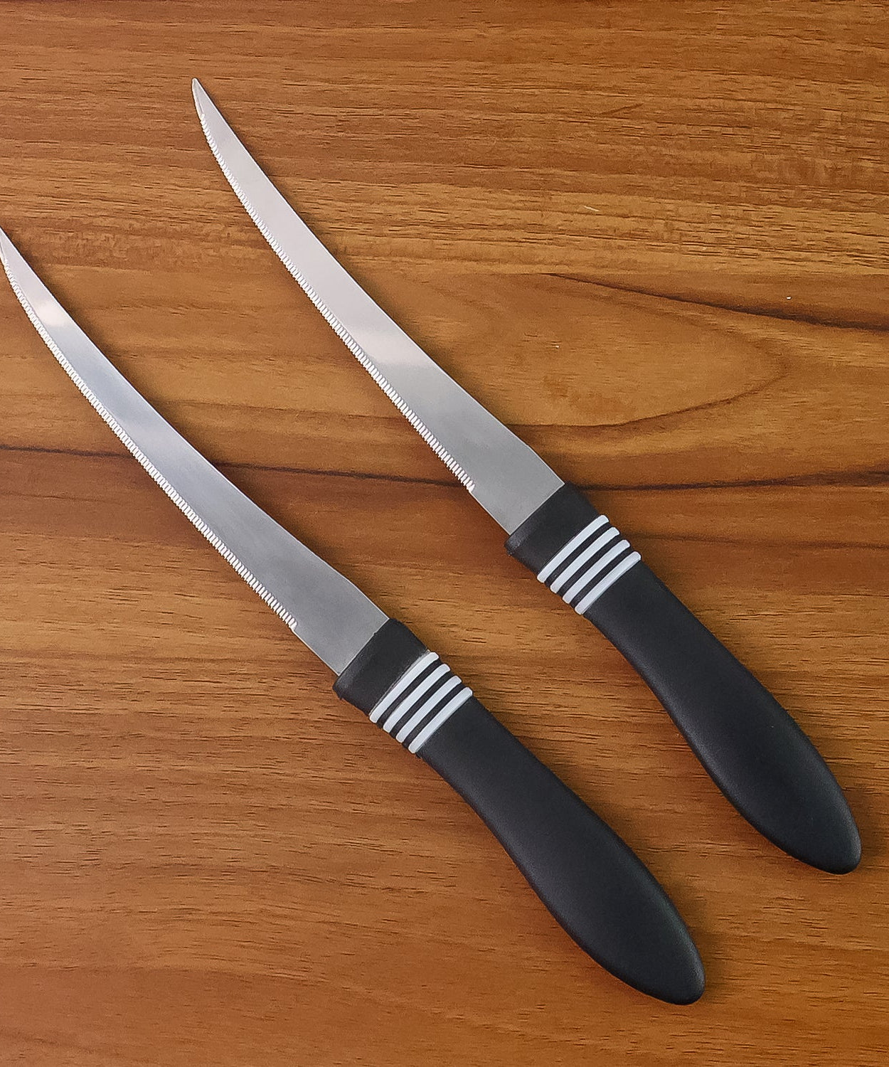 Premium Curved Serrated Stainless Steel Kitchen Knife Set (Mix Color & 2 Pc)