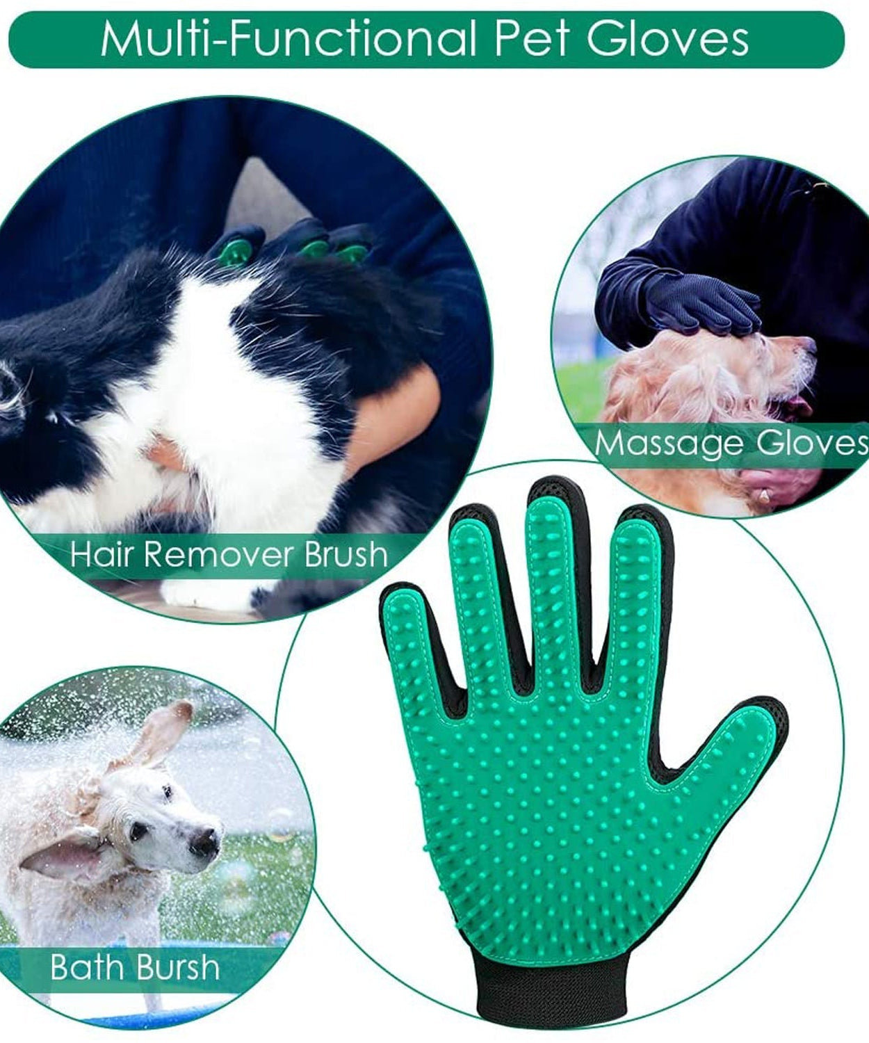 Green brush for washing and cleaning