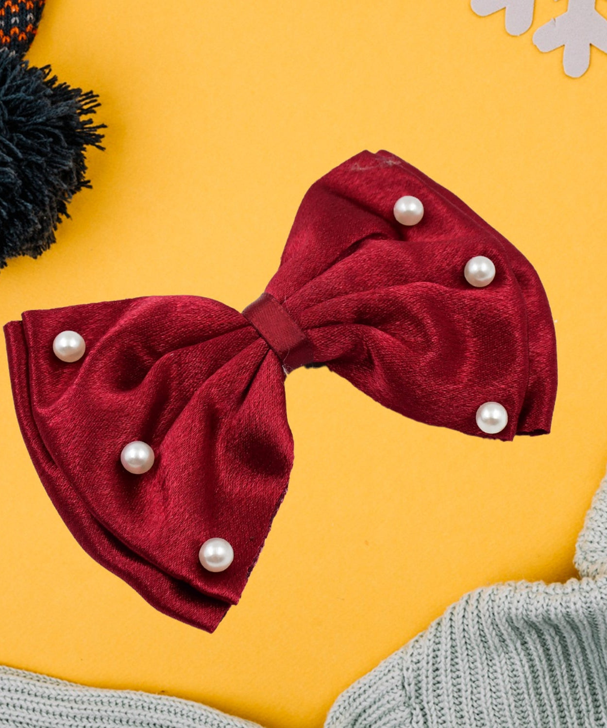 Heart-Shaped Hair Bow Knot Clip