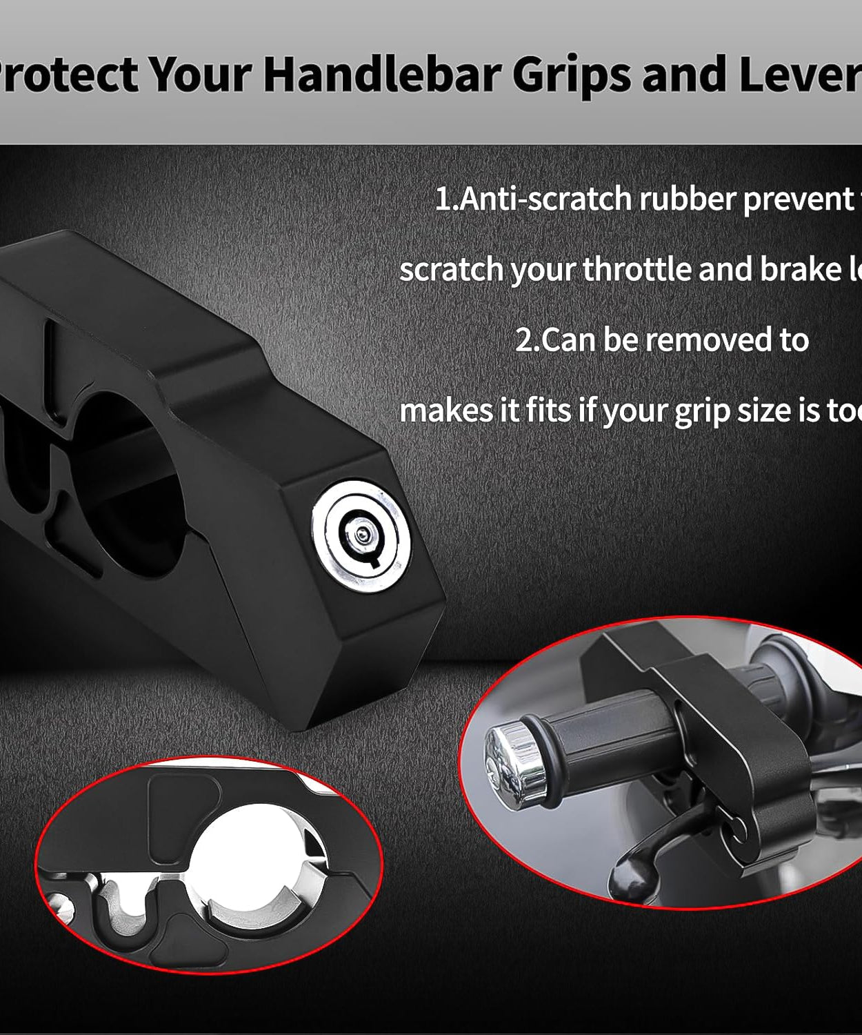 Motorcycle Grip Lock Universal Motorcycle Handlebar Throttle Grip Security Lock