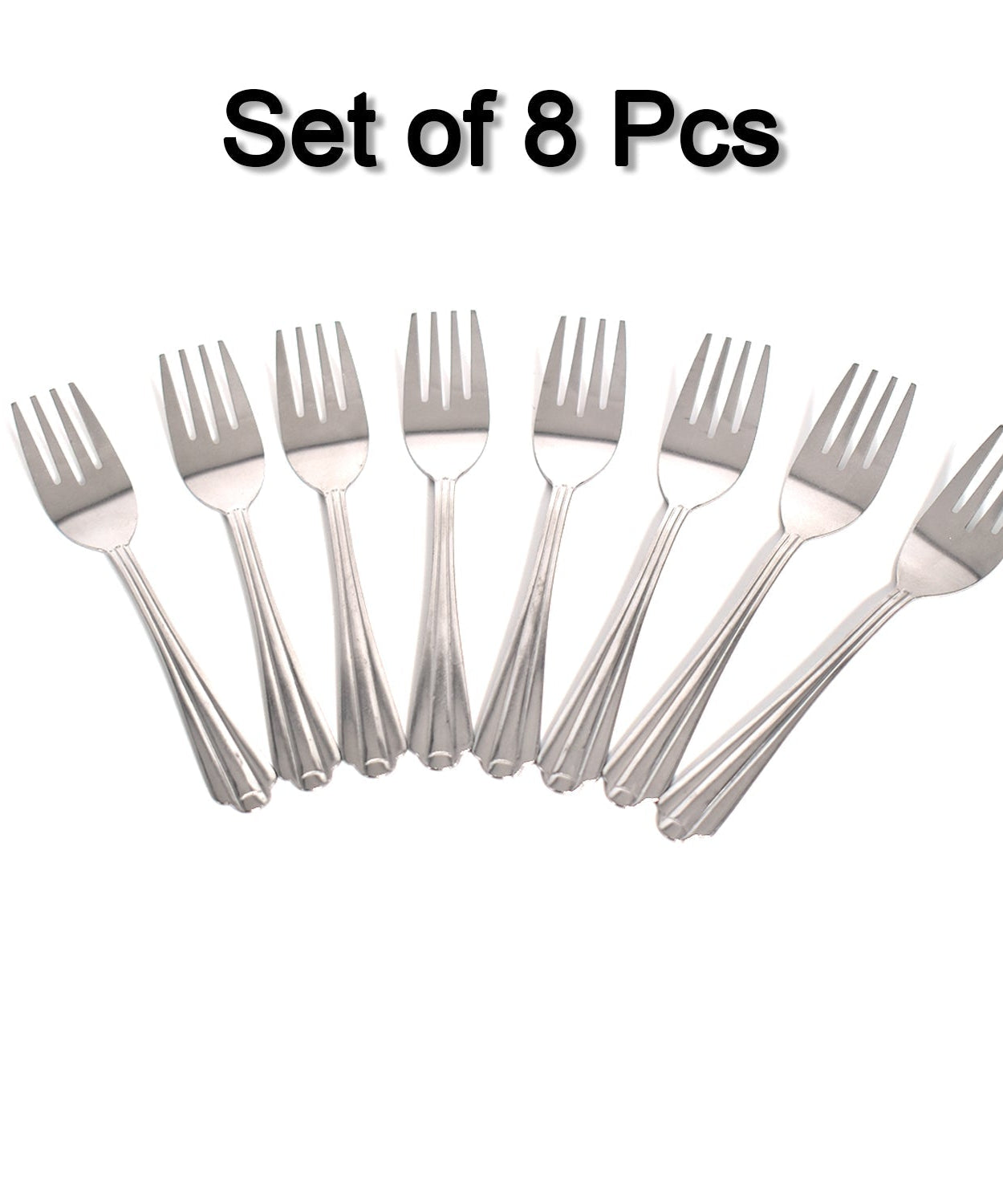 Eight-piece set of small forks for dining and kitchen use