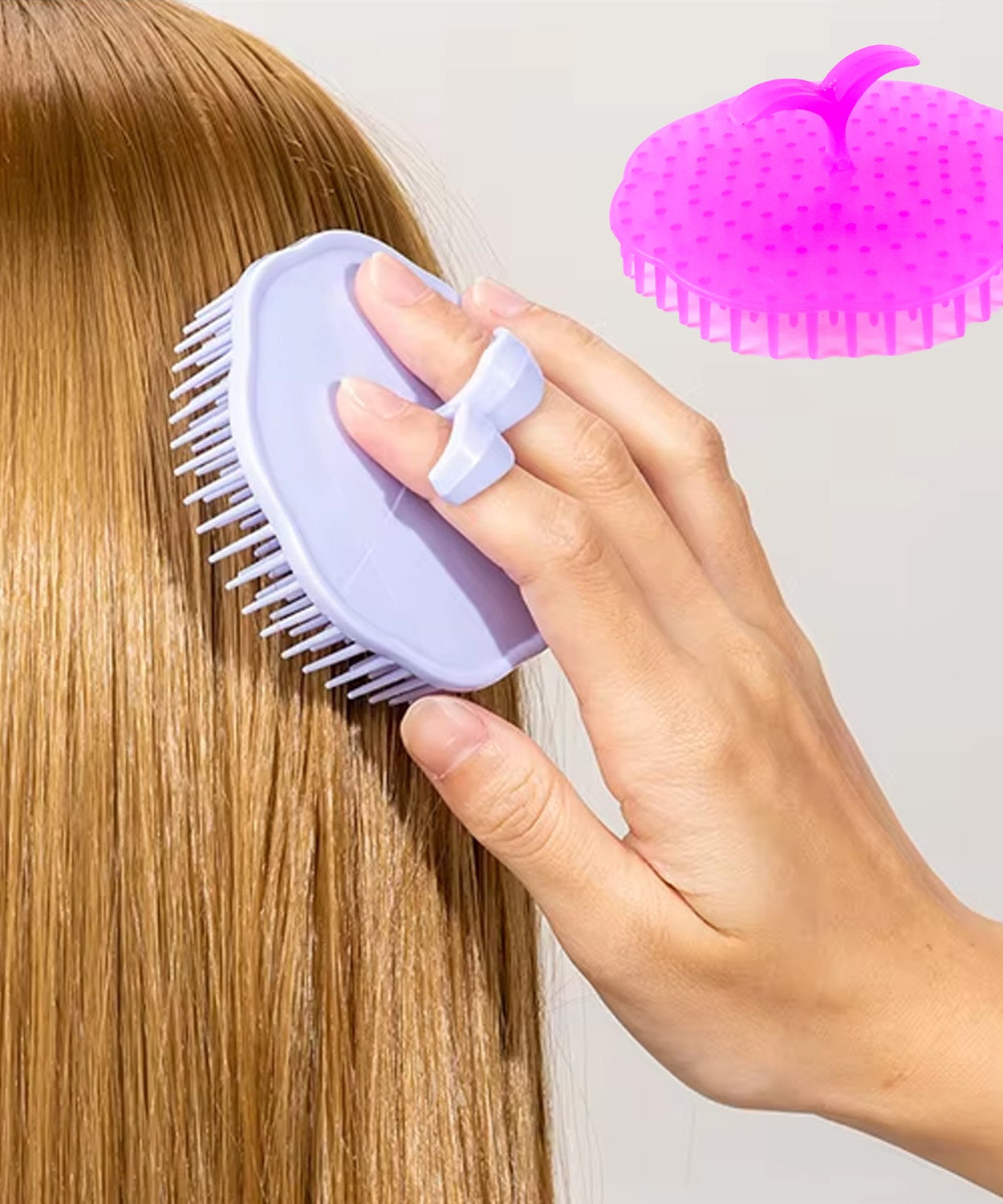 Ergonomic Plastic Scalp Massager Shampoo Brush (1 Pc)