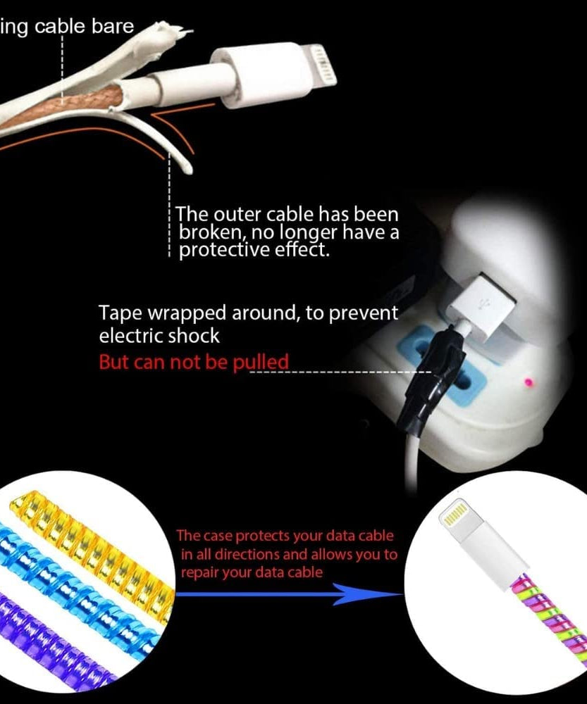 Metallic Cable Protector for Cords & Headphones (Spiral Wrap)