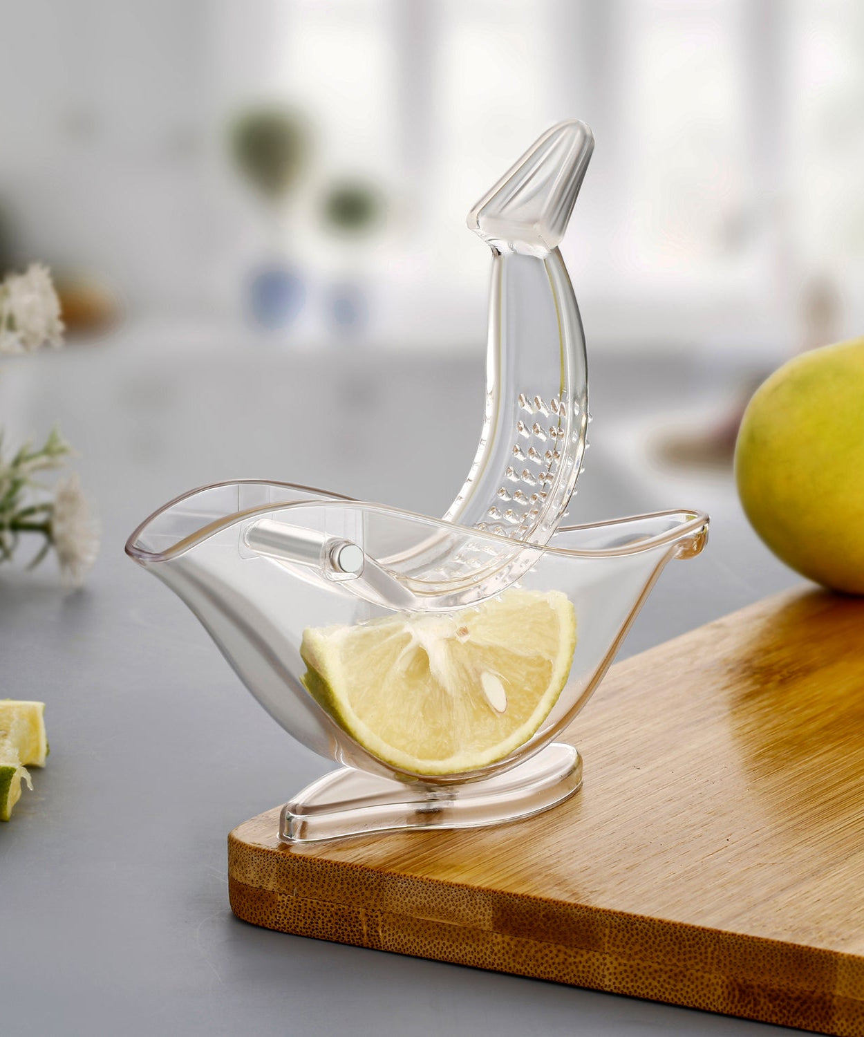 Bird-shaped hand juicer for citrus fruits