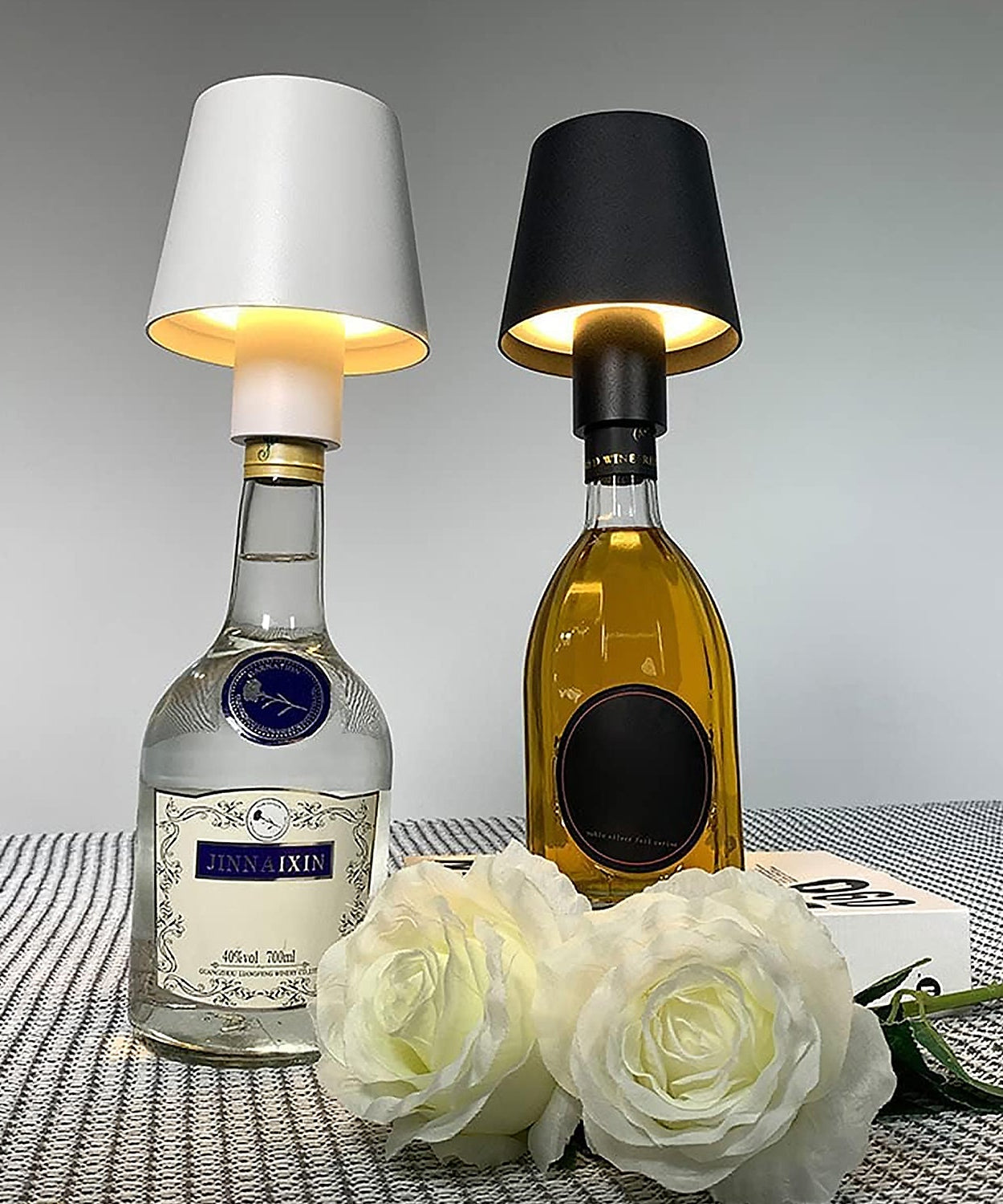USB Rechargeable LED Bottle Lamp – 3 Color Dimmable Wireless Table Light for Home & Bar (1 Pc)