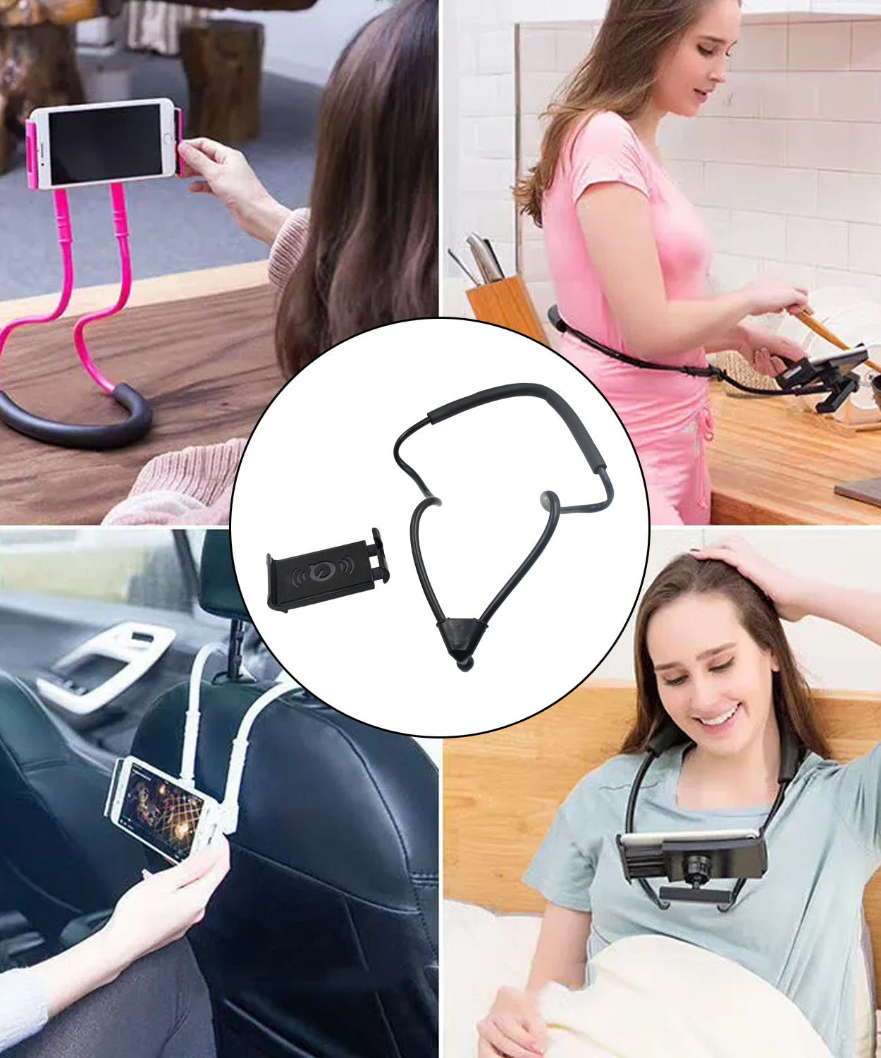 Adjustable long arms stand for mobile devices, suitable for lounging.