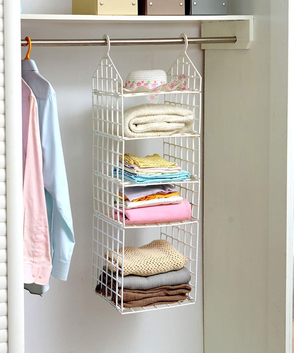 MULTIPURPOSE 5 LAYER FOLDING CLOTHES STORAGE RACKS||CLOSET FOR STUDENTS WARDROBE SHELVES SOCKS, SCARF, T-SHIRT, ETC||HANGING ORGANIZER STORAGE HOLDERS & RACKS