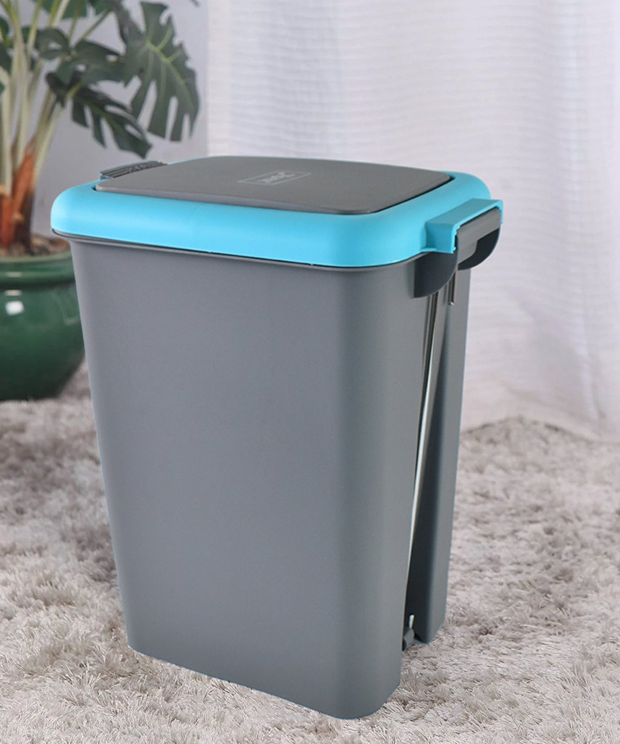 Apex Plastic Push N Pedal Dust Bin | Hands-Free Operation, Compact Design 6.5 Liters (1 Pc / Mix Color)