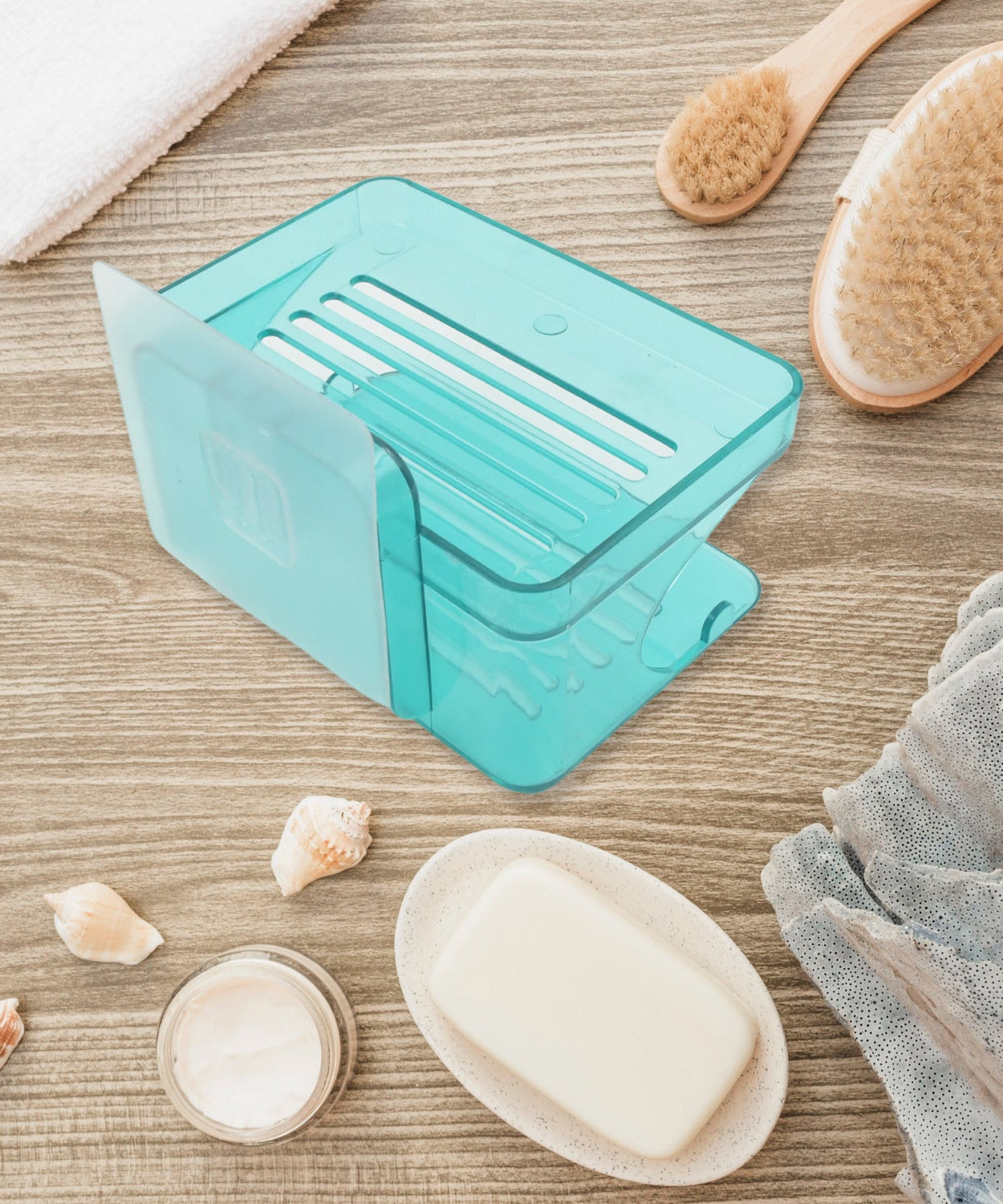 Double-layer soap dish with hook, self-adhesive