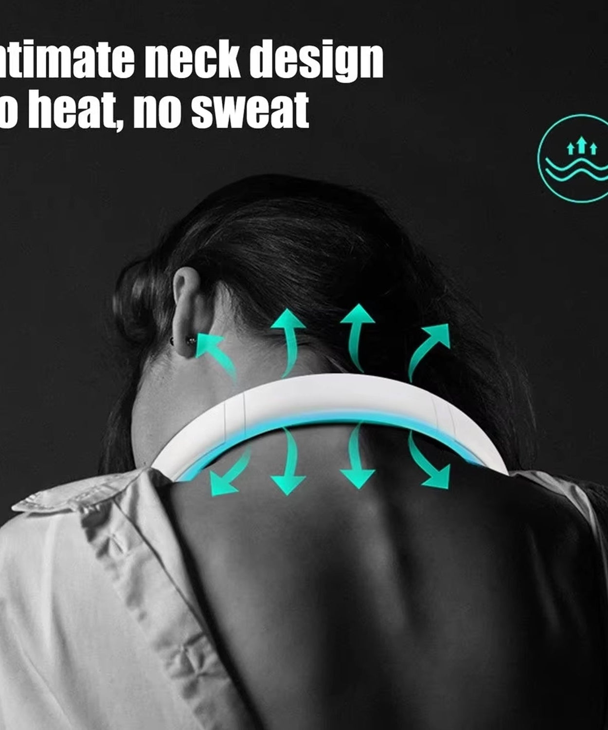 Portable USB Rechargeable Neck Fan – Wearable, 3 Speeds, Headphone Design