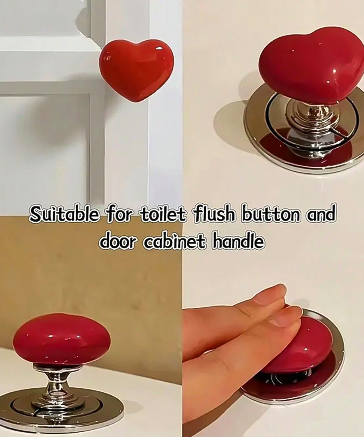 shining heart shap knob