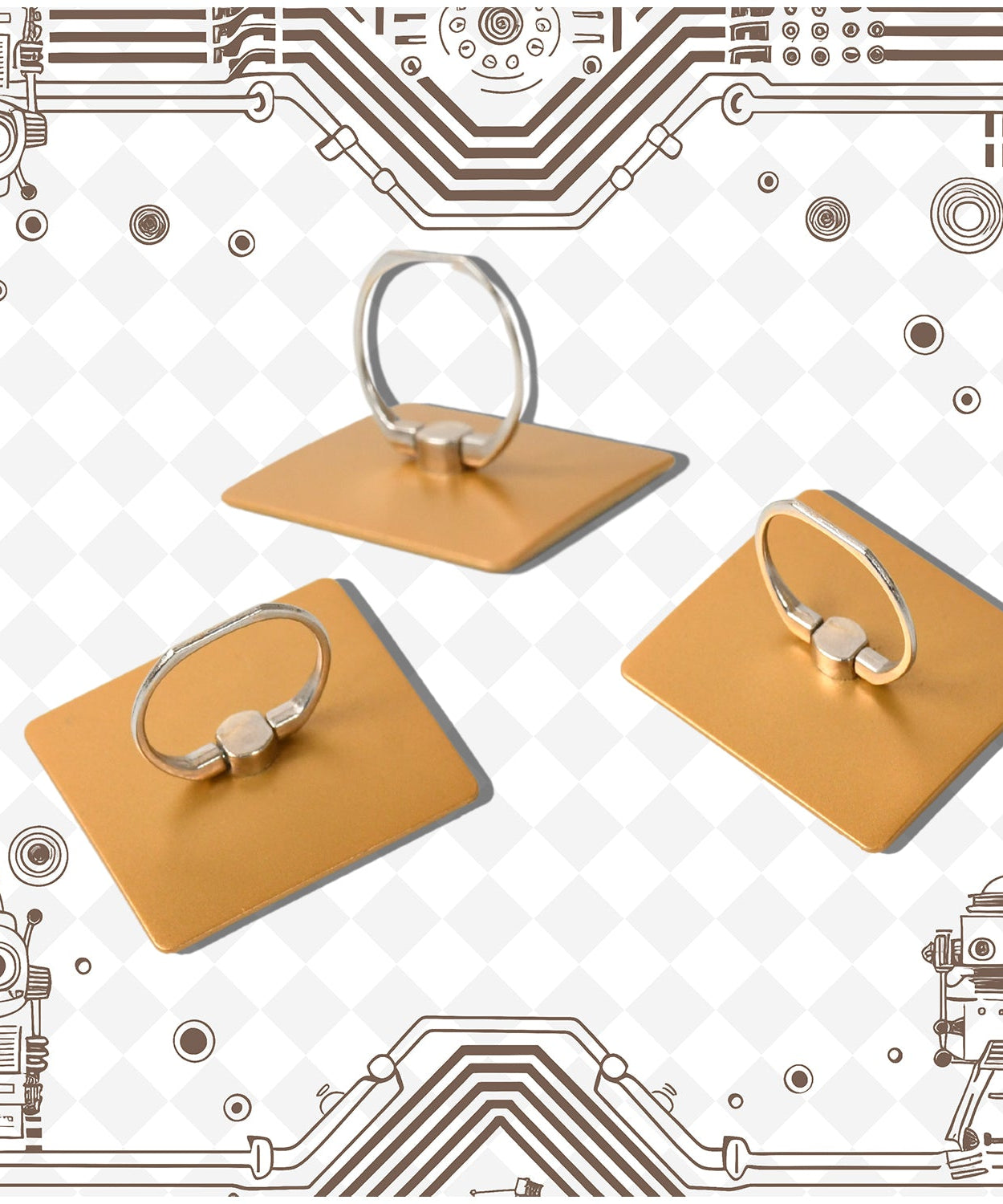 Mobile phone grip ring stand, rotating