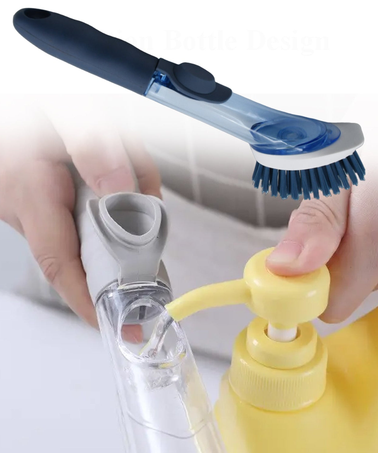 Kitchen scrub dish wand with refill heads