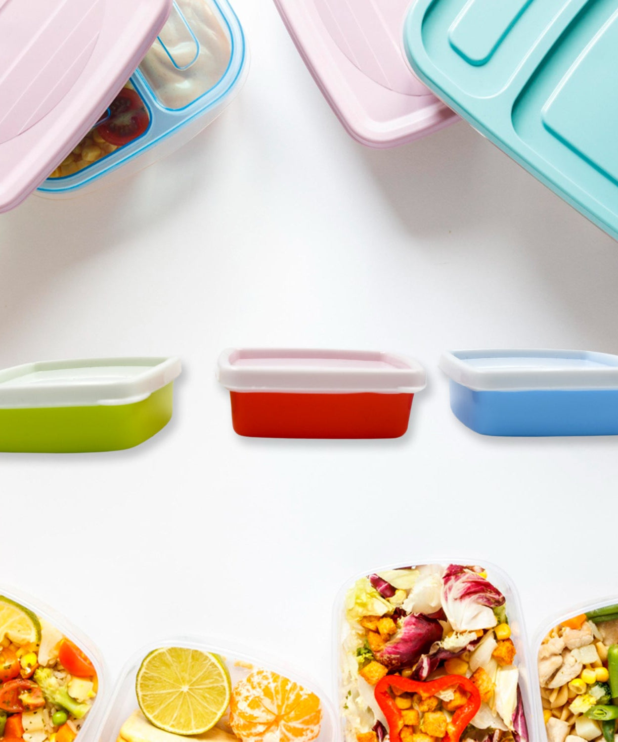 3-Piece Multicolor Airtight Container Set – Rectangular Food & Fridge Storage