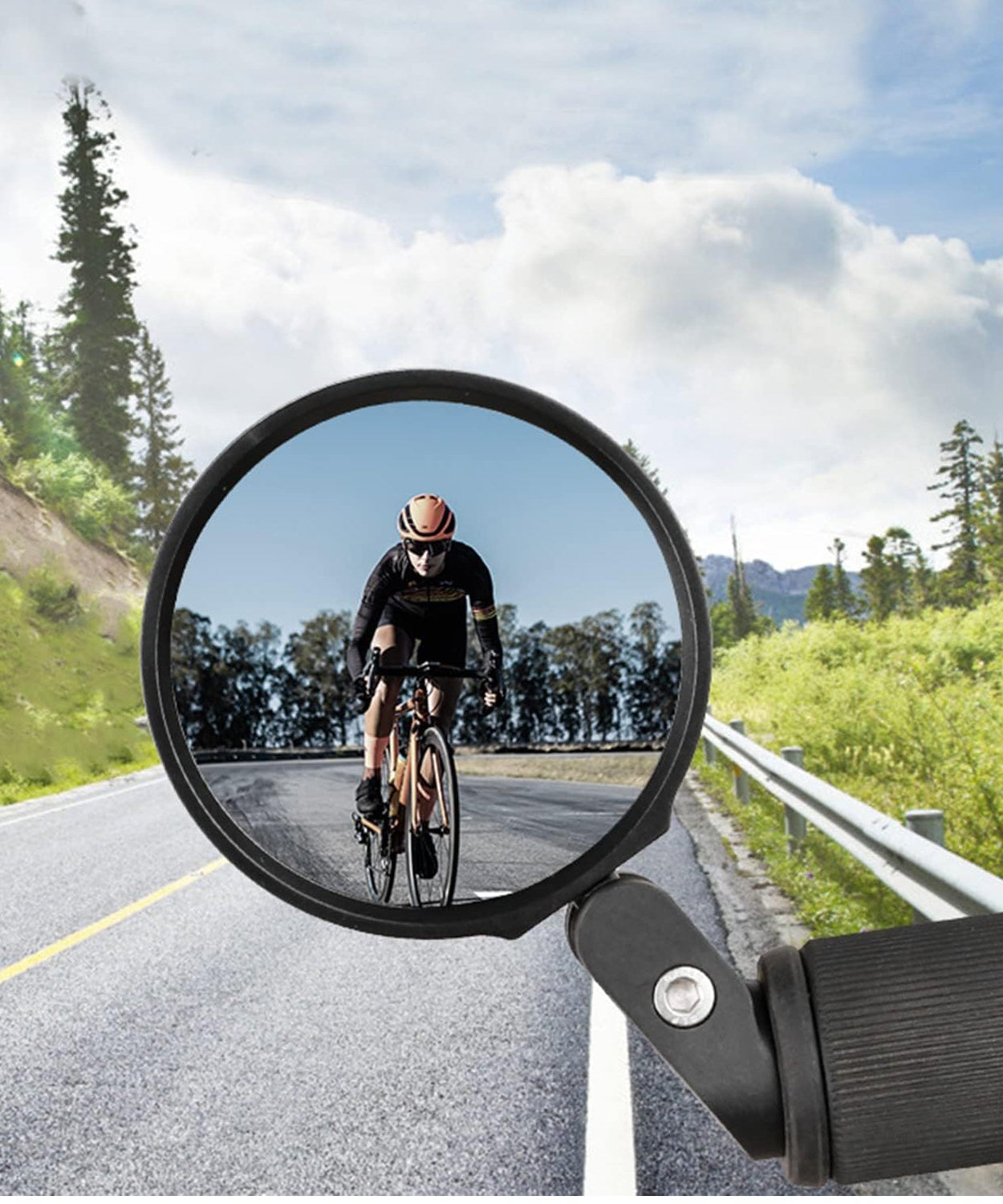 Bar End Bike Mirror: 360° Rotatable & Foldable (1 Pc)