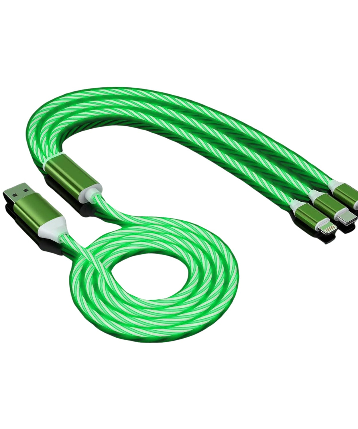 3 in 1 Charging Cable Light Up Fast Charger Multi Charging Cable (1 Pc)