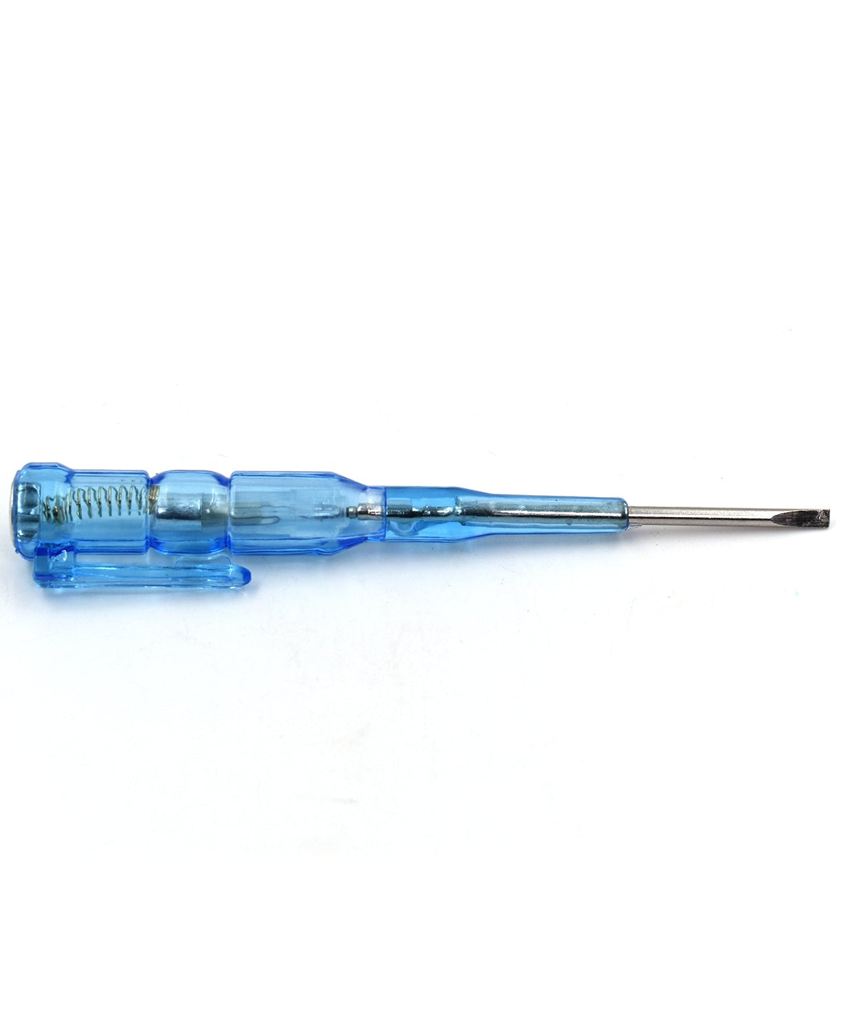 Metal linemen tester screwdriver for electrical work.