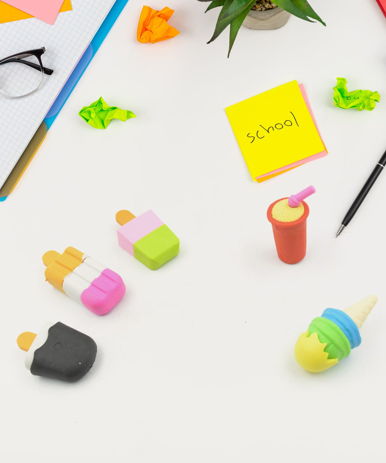 Mini Eraser Set for Kids (5 Pieces) - Fun Designs, Party Favors, School Prizes