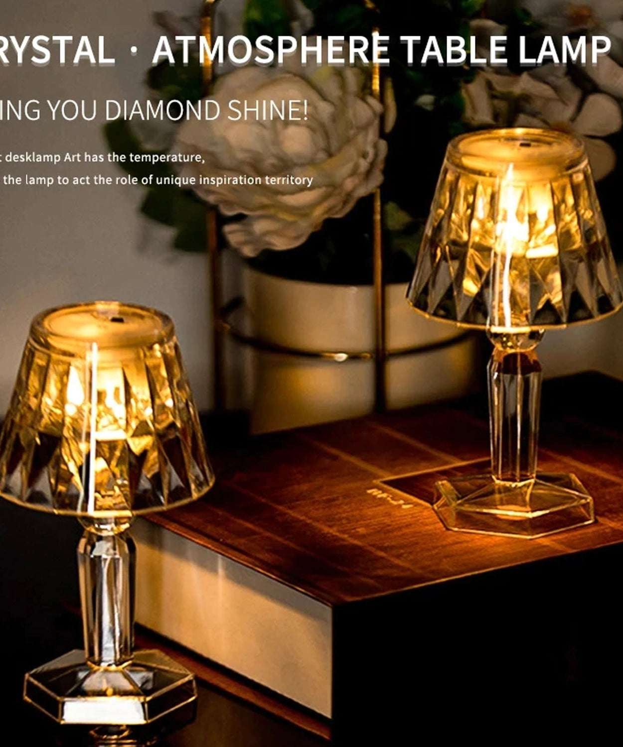 Elegant table lamp with crystal design.
