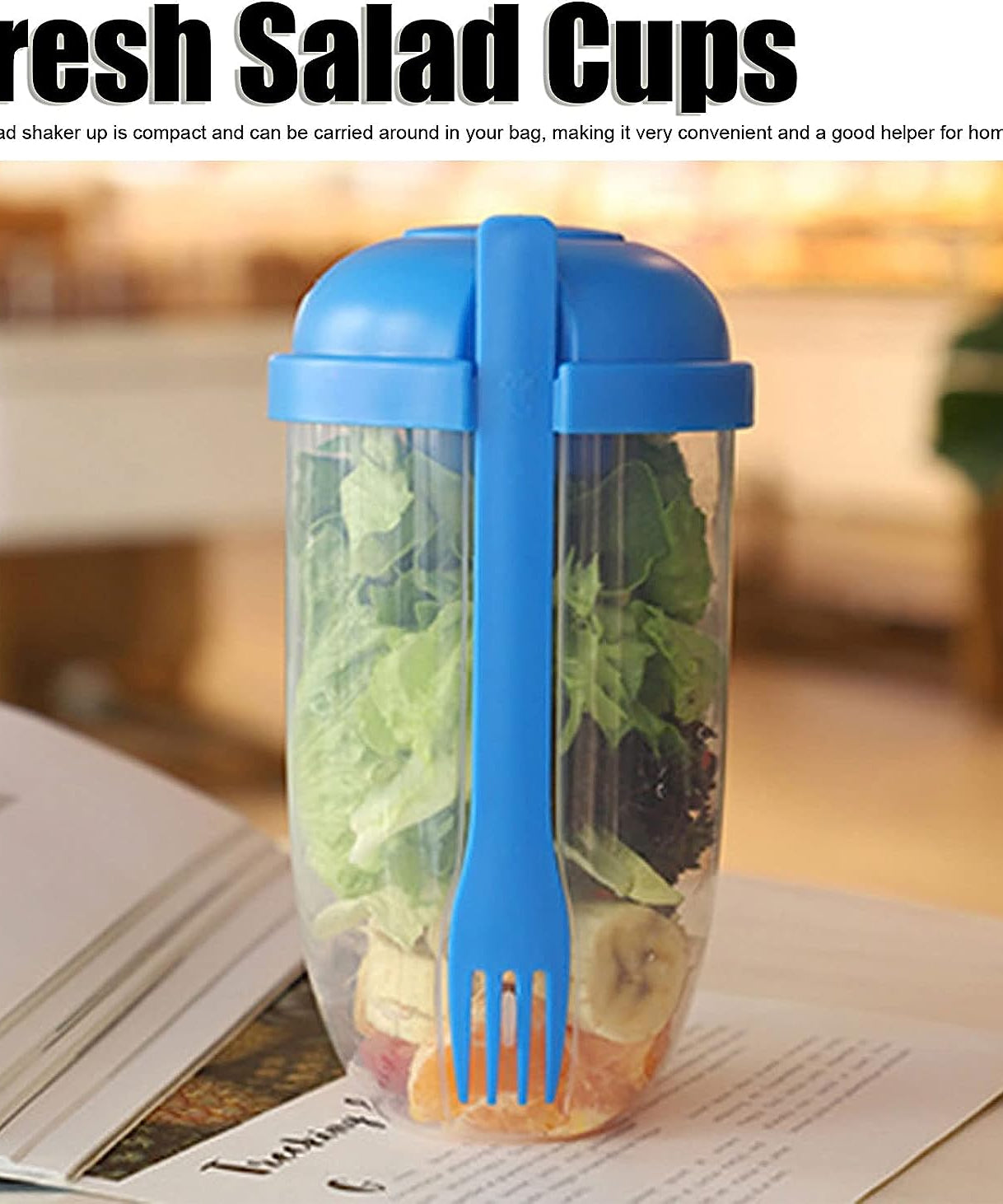 Business travel salad cup, easy to mix and clean