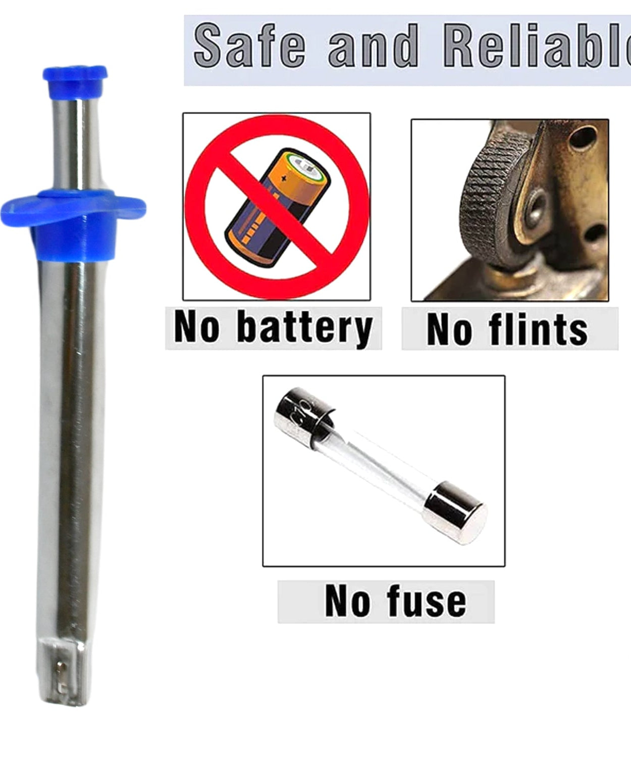 Stainless Steel Gas Lighter Long Lasting Use , Rust Proof, Unbreakable, Gas Lighter Restaurants & Kitchen Use (2 Pc Set)