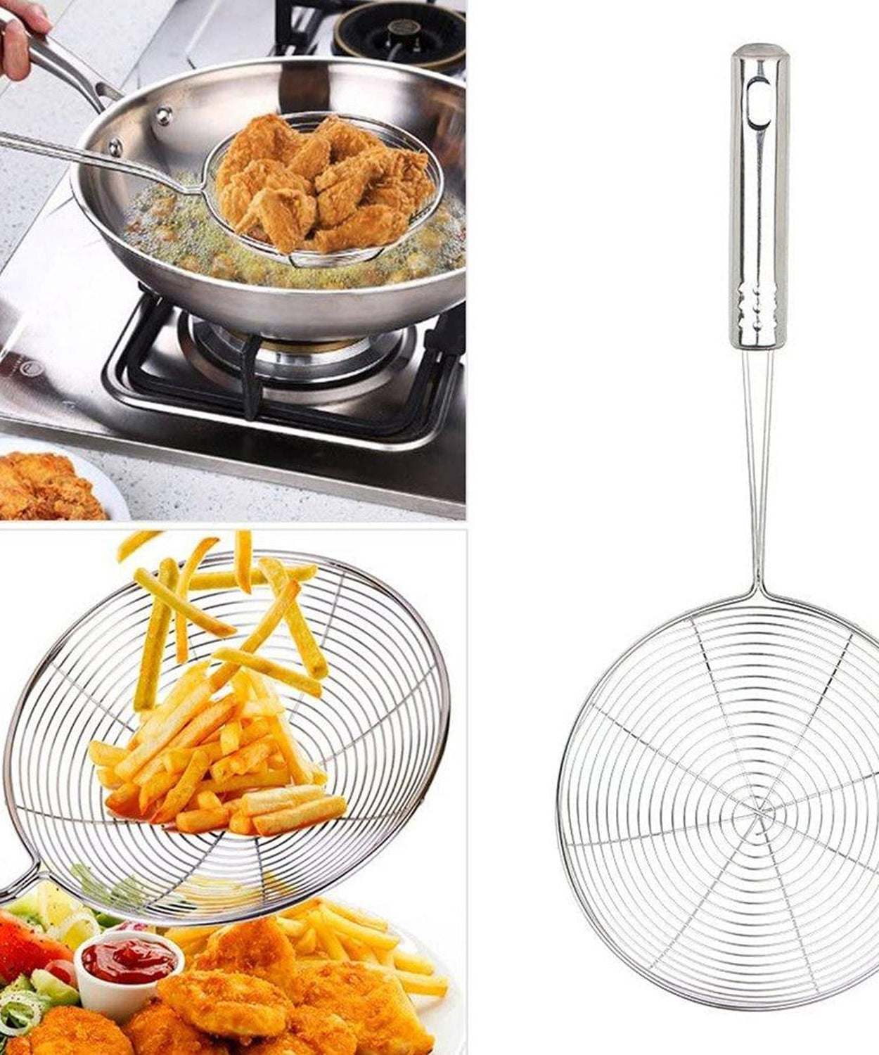 Small-sized strainer for efficient oil removal