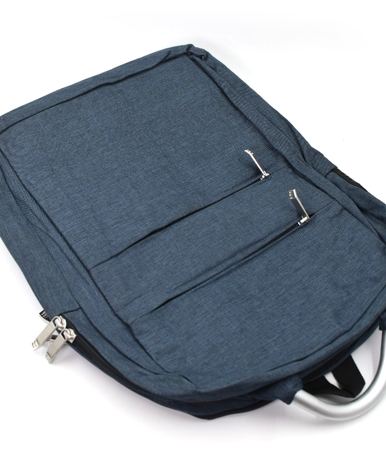 Laptop bag with secure cover and USB port.