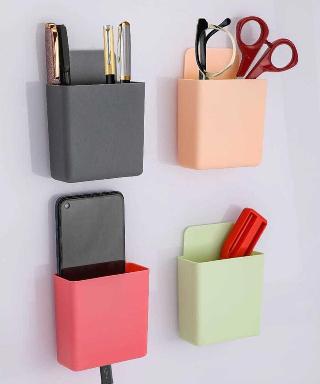 Wall-mounted holder stand for remote and mobile devices