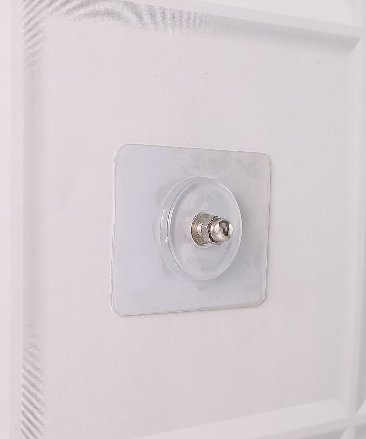 Heavy Duty Transparent Adhesive Wall Hook with Stainless Steel Screw Head (1 Pc)