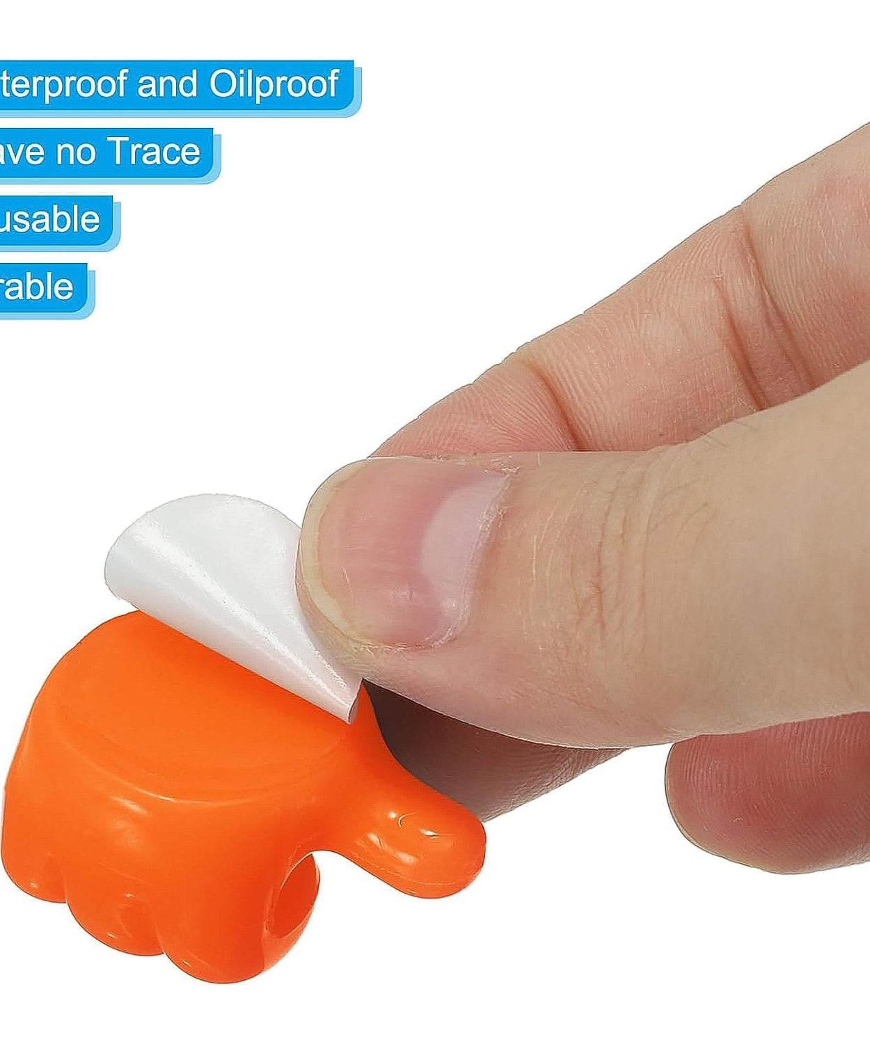 Orange Multifunctional Multi functional Hand Shape Wall Clip Hanger Keys Cable Holder