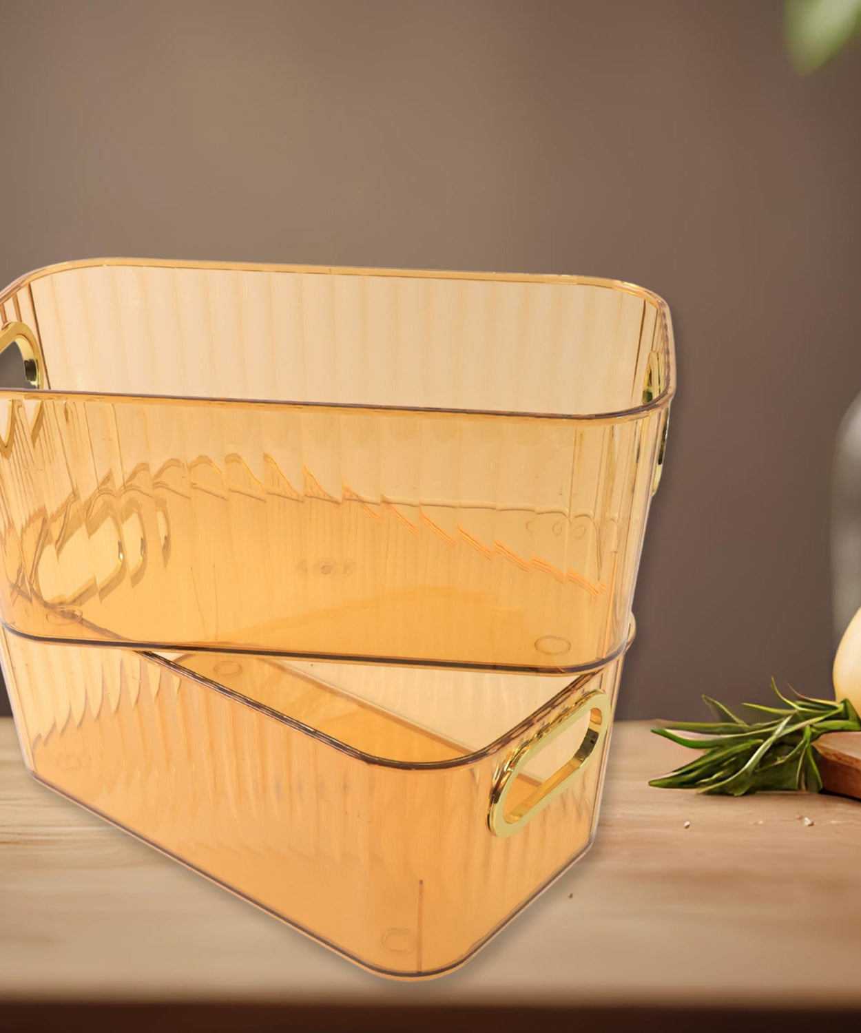 Luxury Transparent Ribbed Basket 