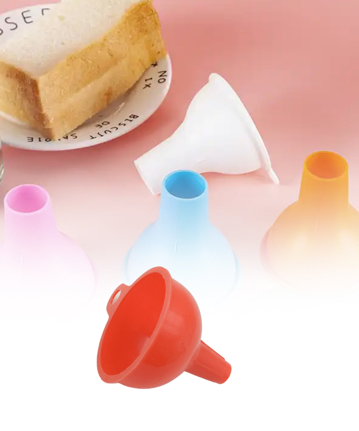 Detailed view of silicone funnel with wide opening for easy use