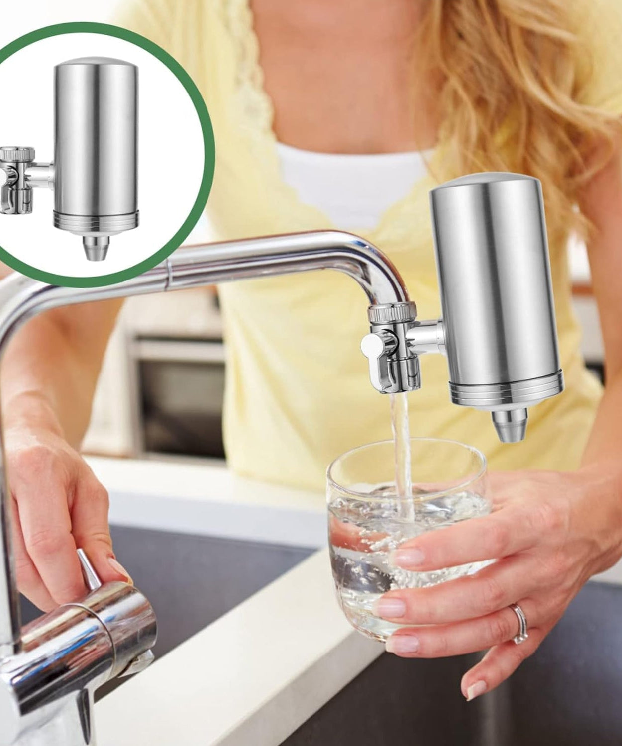 304 Stainless Steel Faucet Mount Water Filter, Water Purifier (1 Set)