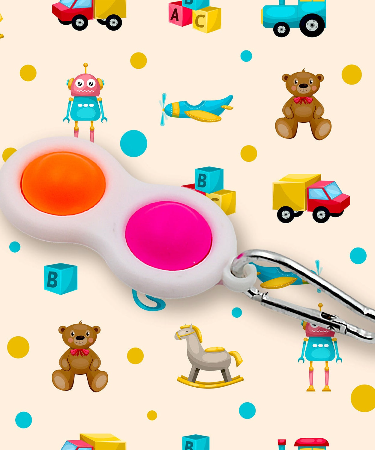 Mini dimple fidget toy in keychain format