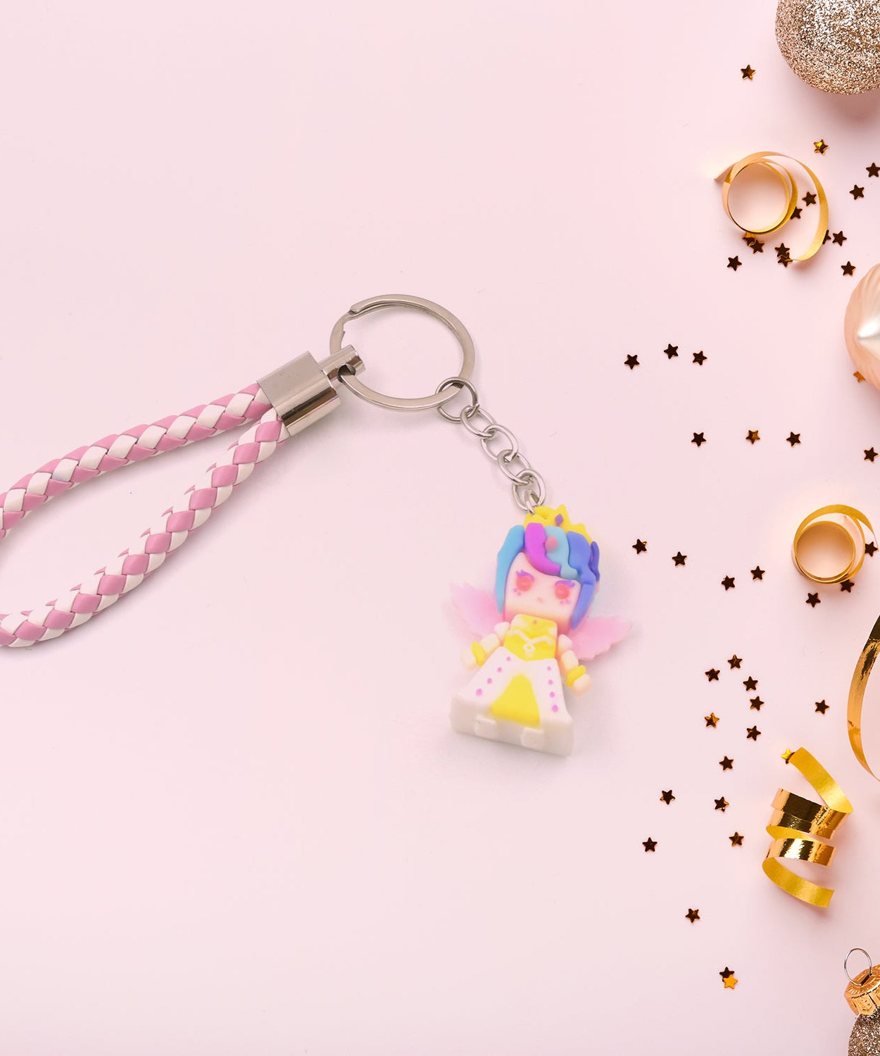 Cute Keychain With Card Gift - Keychain Accessories Key Chain Backpack Charms Car Keys Keychain for Kids Girls, Unicorn Toy and Charm Key- Chain for Bag  / Door Key- Ring / car Key- Ring / Party Favor (Mix Color & Design 1 Pc )