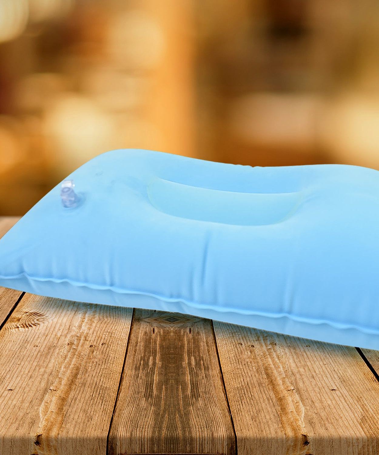 Comfortable Inflating Travel Pillow (34×21 Cm / 1 Pc / Mix Color)