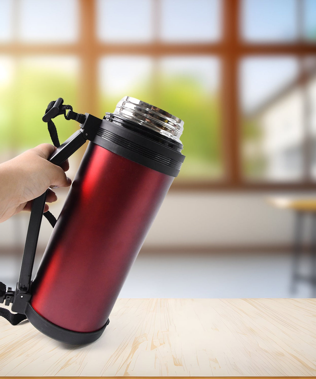 Stainless Steel Water Bottle Vacuum Insulated Thermos Flask Double-Walled Coffee Thermos Flask Leak-proof Water Bottle for Sports, Fitness, Gym (1500ML)