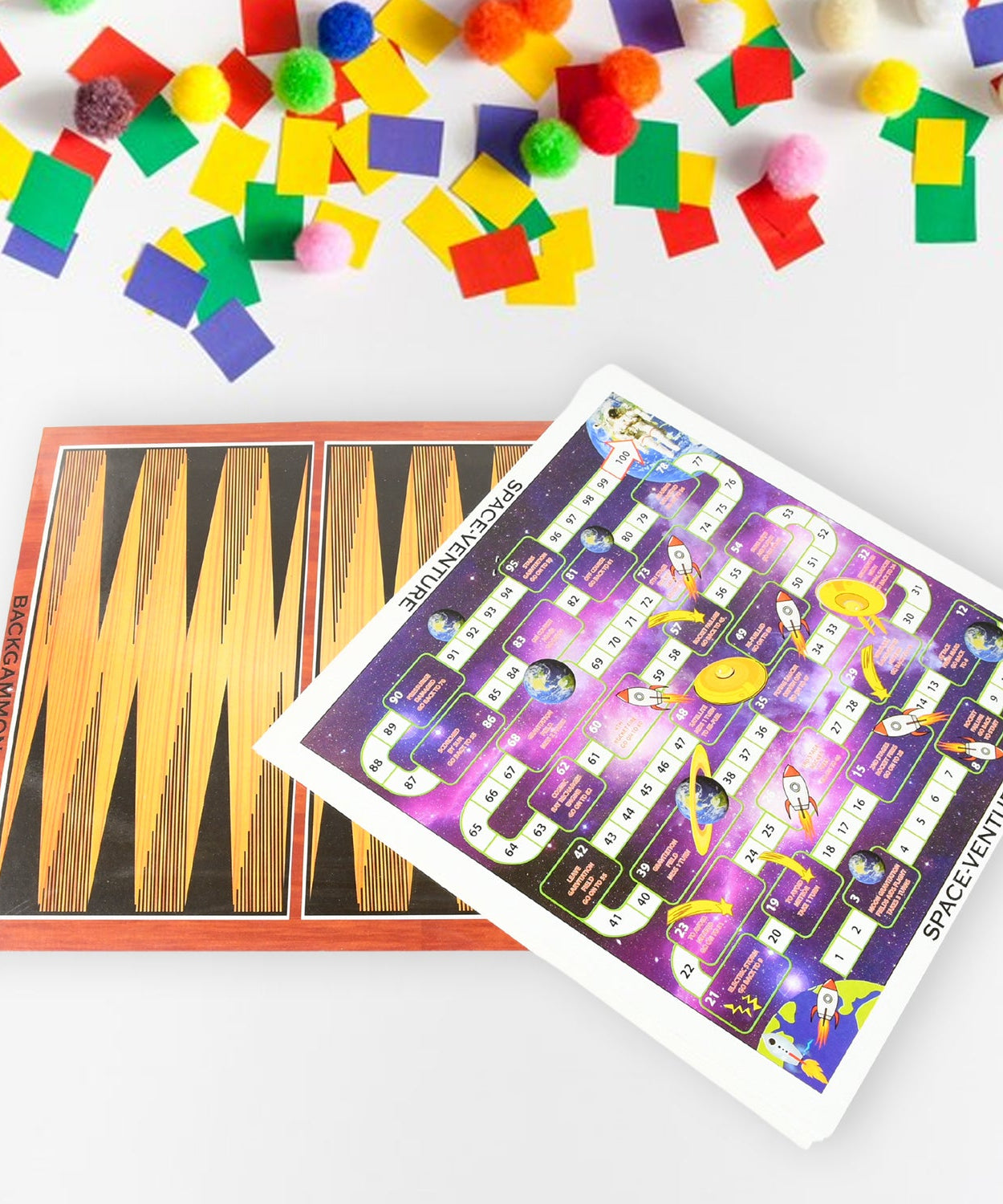 13 in 1 Family Board Game Chess, Snakes & Ladders, Ludo, Tic-Tac-Toe, Checkers, Travel Bingo, Football, Space Venture, Steeplechase Set for Kids