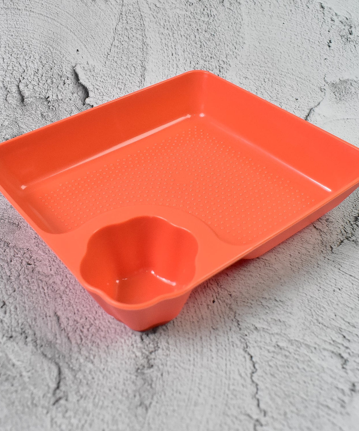 Plastic Plates with Dipping Saucer & Round Dip Part (1 Pc / 18×16 Cm / 1 Pc)