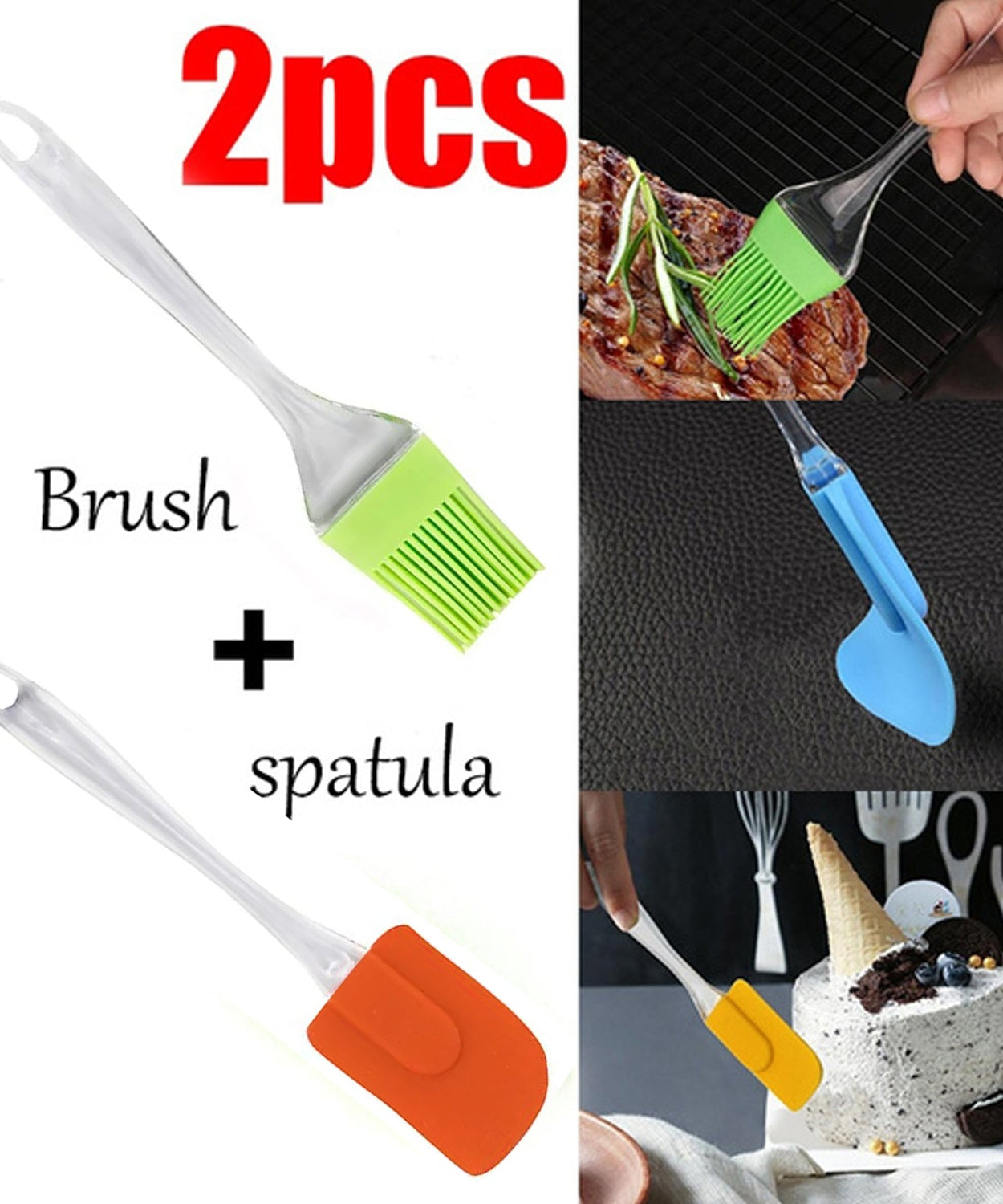 Big brush and spatula combo for kitchen and baking use