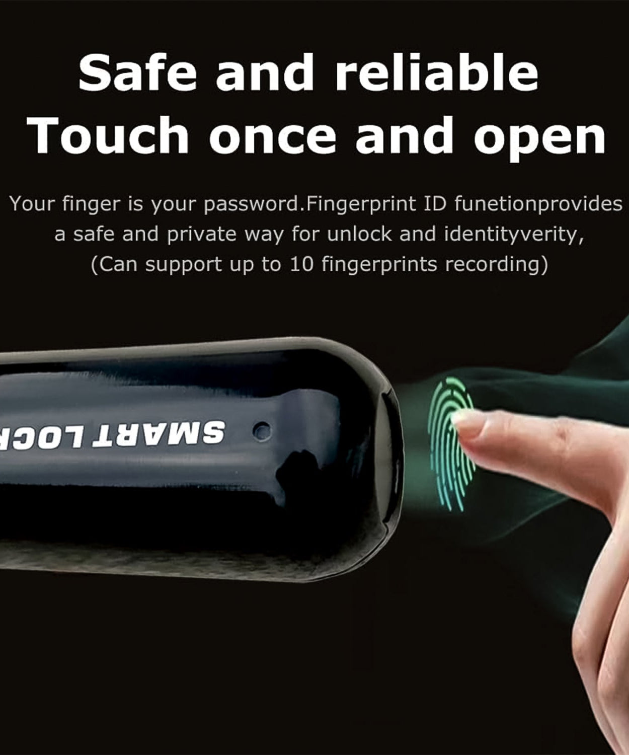 Small USB Rechargeable Smart Fingerprint Padlock for Locker