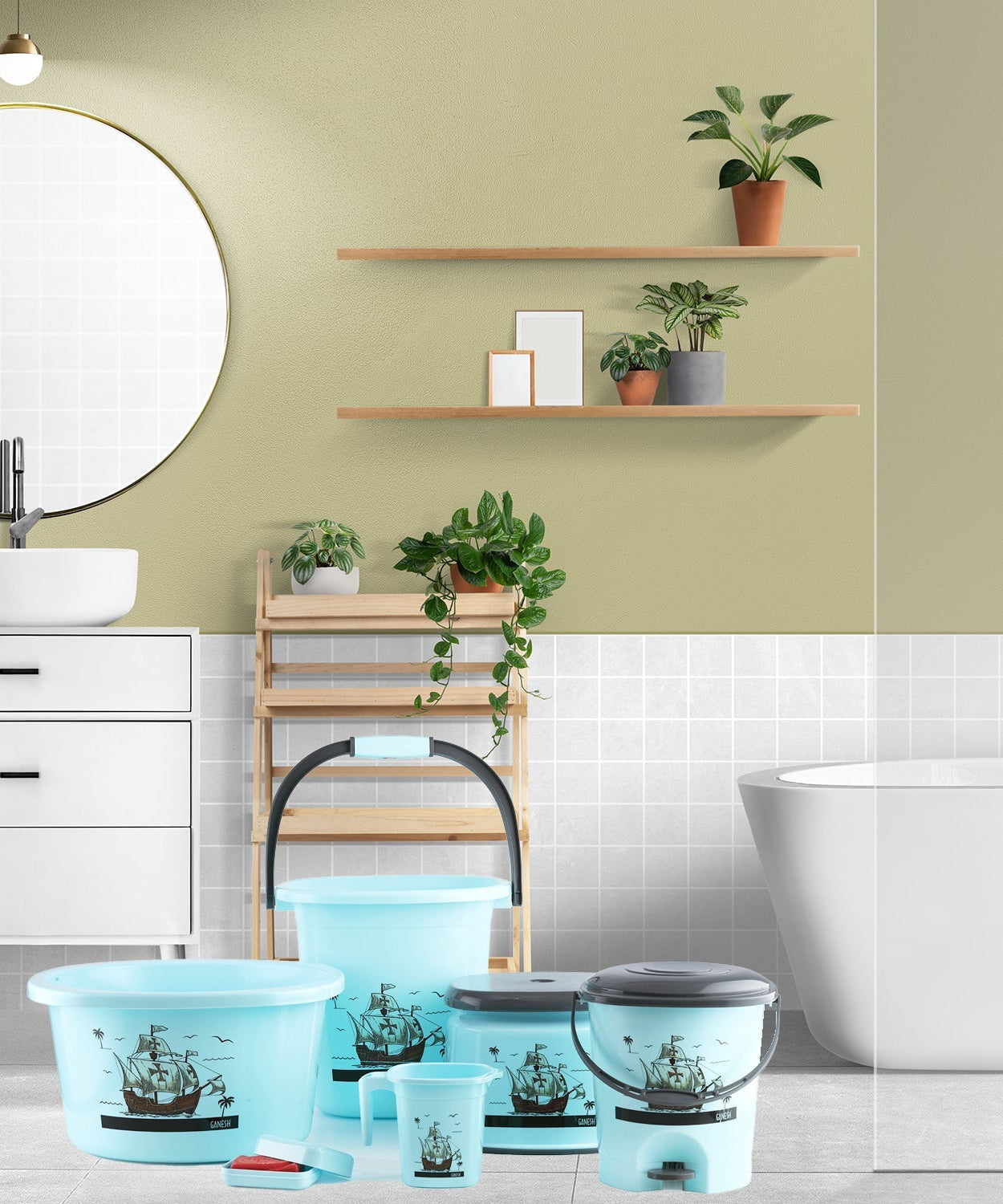 Plastic Bathroom Accessories Set